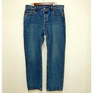 Levis 501 Premium San Francisco Big‎ E Mens Jeans Button Fly Blue 34x32 (36x31)